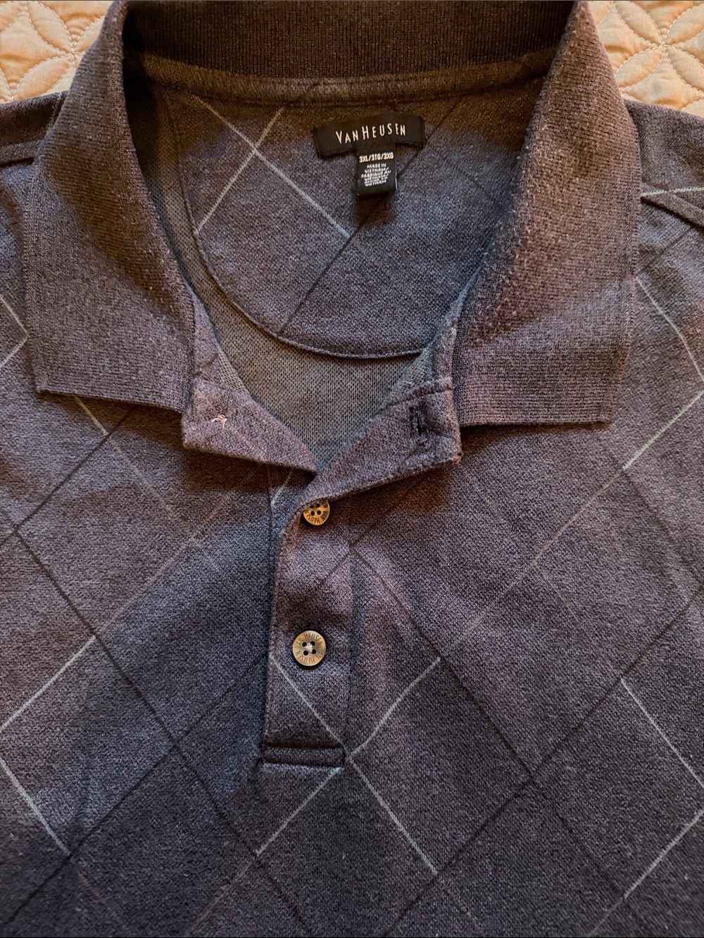 Van Heusen Men's Dark Charcoal Argyle Polo